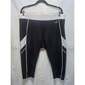 BCG Womens 1X Black Capri Leggings Athletic Wear Gym Cycling Exercise Workout